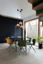 Afbeelding in Gallery-weergave laden, SQUID textile window fillm in modern dining room color coal opaque