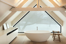 Load image into Gallery viewer, SQUID textile window foil color chalk transparent bathroom on an irregularly shaped window