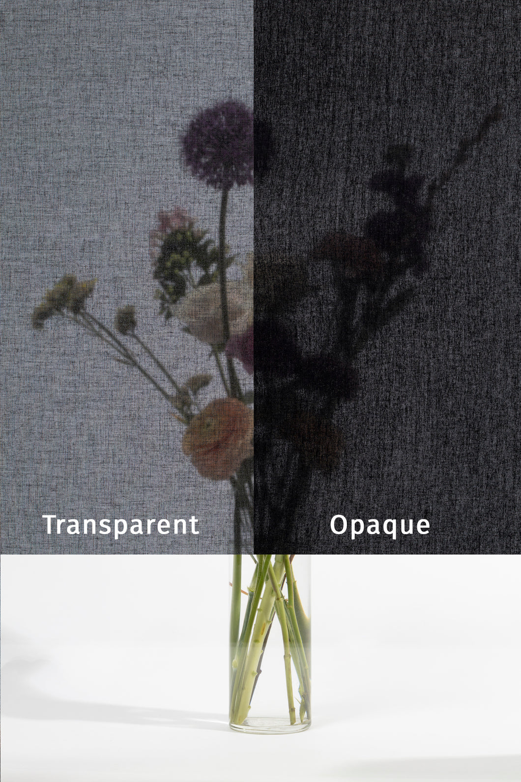 SQUID textile window foil opaque versus transparent